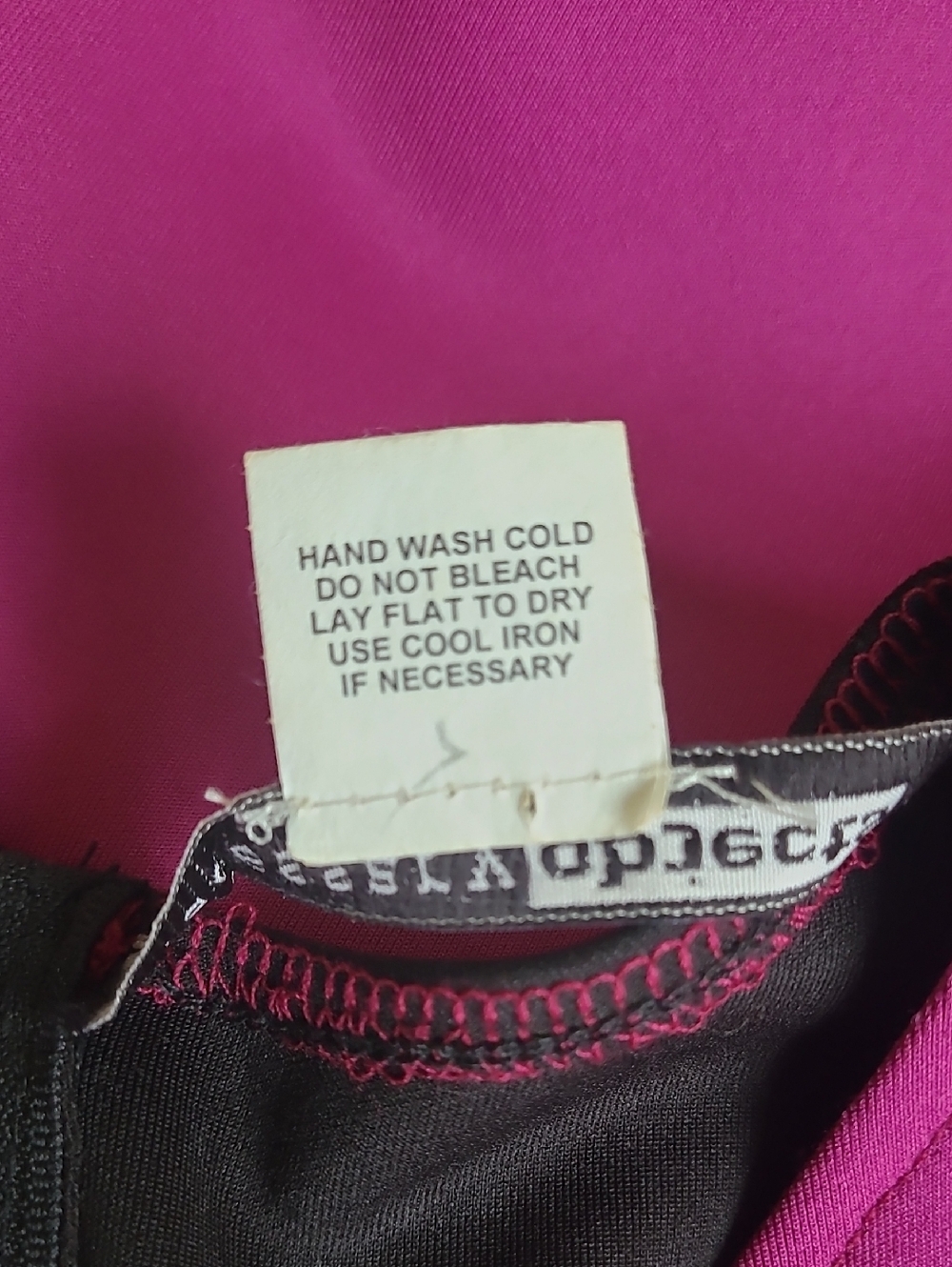 Necessary Objects Fuchsia Fit-and-Flare Mini Dress Hot Pink with Black Waistband - Picture 5 of 5